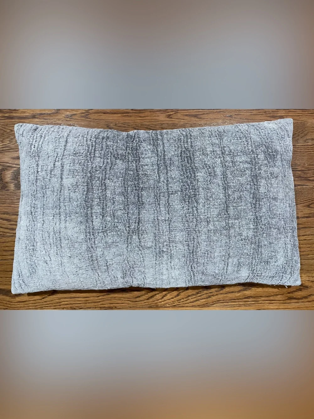 Pottery Barn Washed Velvet Lumbar Pillow Cover Gray 16x26 With Insert